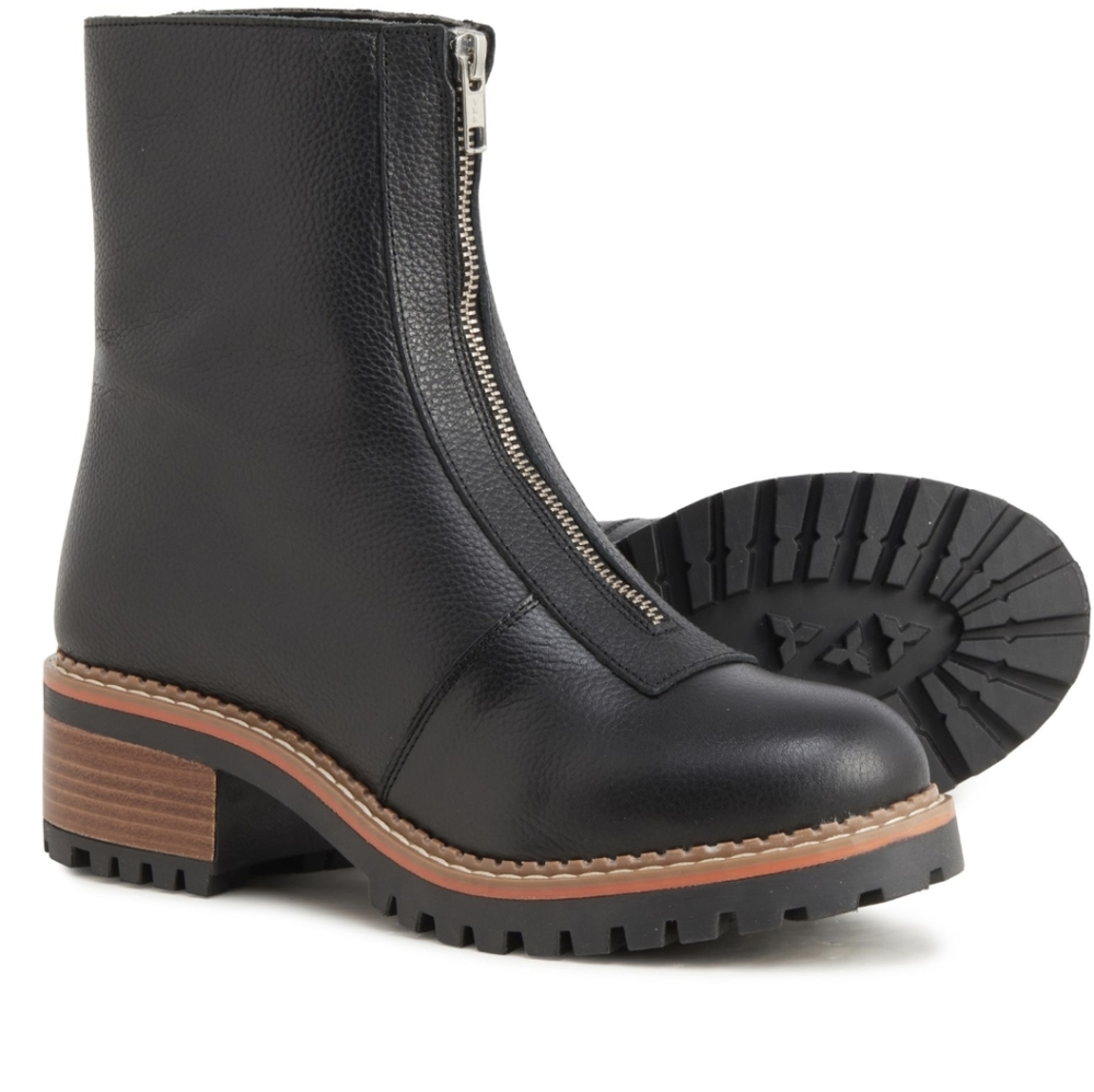 BERTUCHI Made In Spain Leather Front Zip Booties